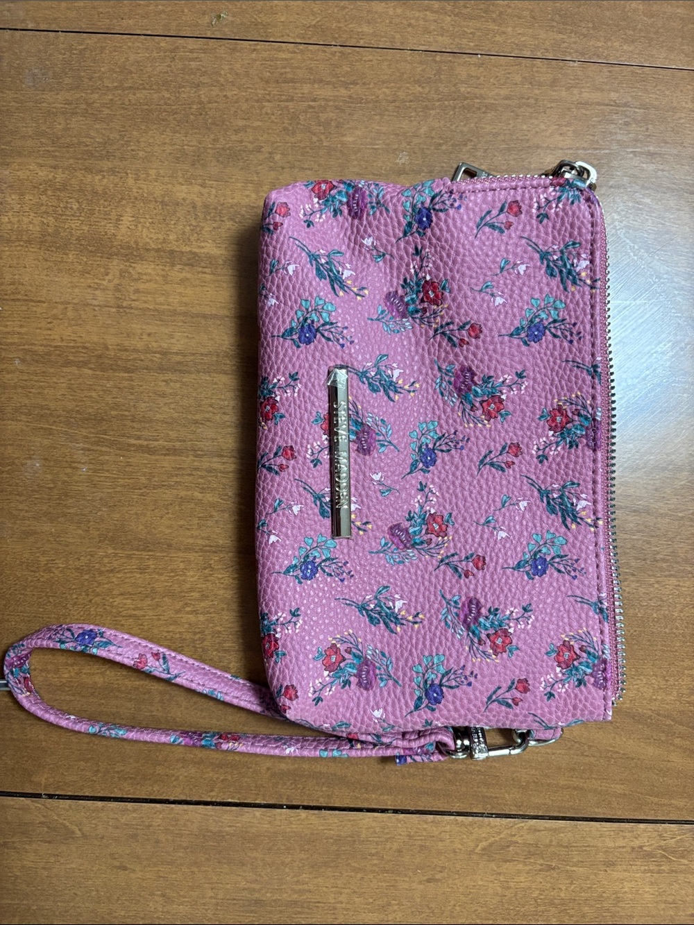 Steve Madden Pink Floral Wristlet Wallet